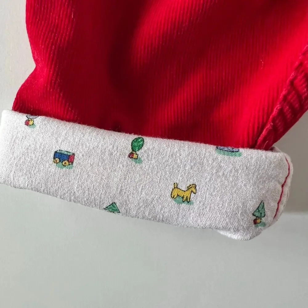 Vintage Oshkosh red cord suspender pants
